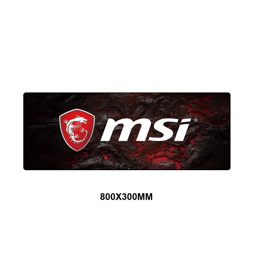 MSI коврик для мыши большой XXL геймер Противоскользящий резиновый коврик игровой коврик для мыши к клавиатуре ноутбук скорость мыши мышь стол игровые коврики - Цвет: MSI-001-80x30