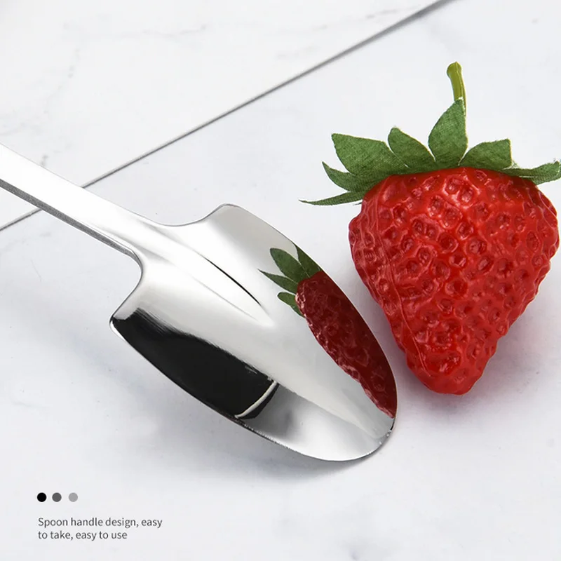 304 Stainless Steel Coffee Spoon Creative Retro Dessert Shovel Watermelon Ice Cream Spoons Tip Flat Shovel Gift Tableware Home