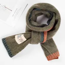 Winter Baby Girls Boys 3 Colors Patchwork Long Scarves Knitted Thicken Scarf Shawl Kids Neck Collars Warm Kids Neckerchief 517D