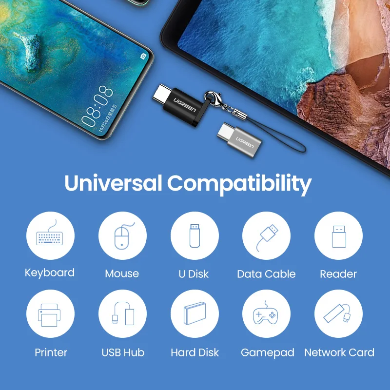 Кабель адаптер Ugreen USB Type C 3 1 к Micro конвертер для Xiaomi 4C Lg G5 Nexus 5x6p Oneplus2 Macbook C|type c