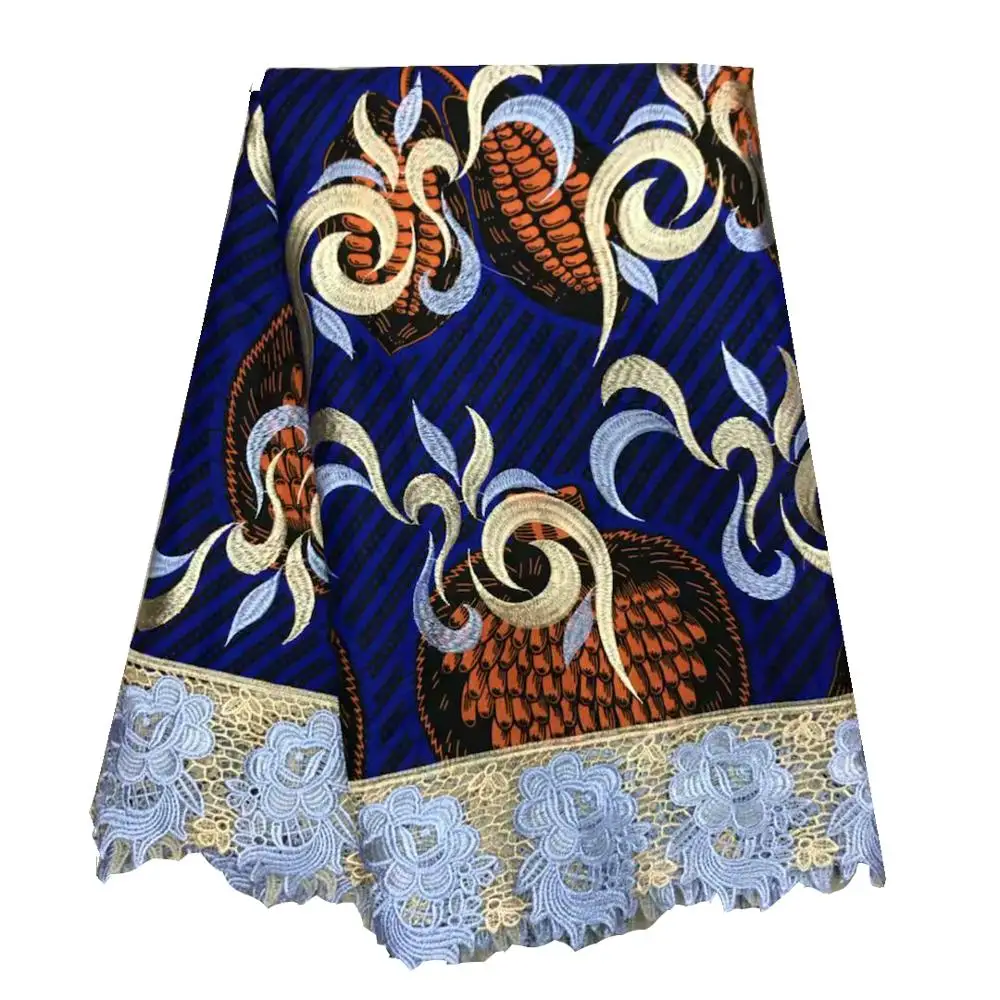 Гипюровая кружевная ткань, вышитая Высококачественная африканская восковая кружевная ткань со шнуром, швейцарское кружево с водой для платья 91105