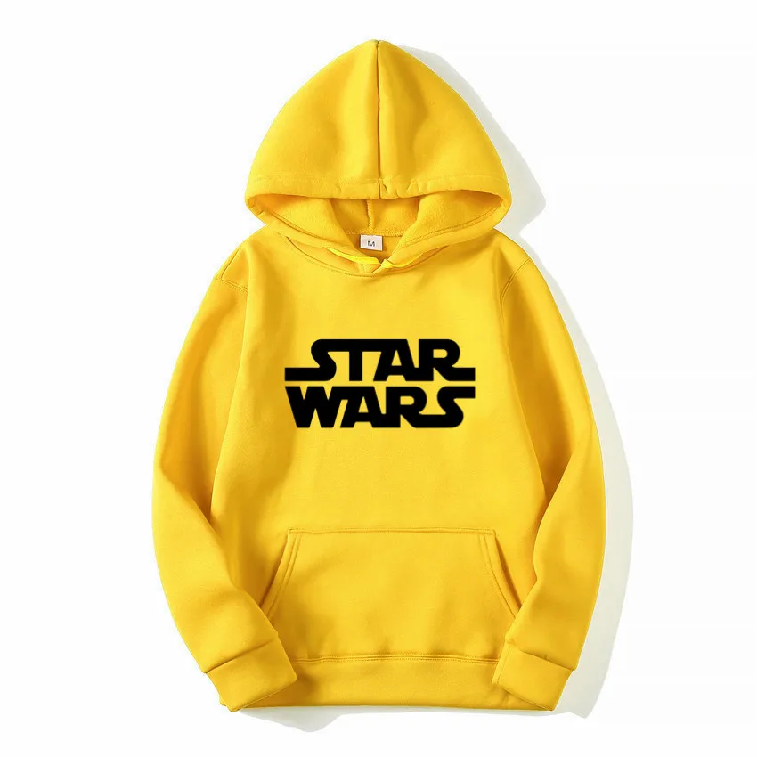 STAR WARS derivative hoodie eye catching yellow sweatshirts fashion