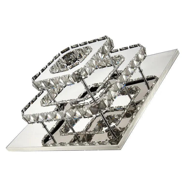 

Modern Minimalist Stainless Steel LED Crystal Hallway Lighting Entrance Corridor Ceiling Square Creative Entrance Lamps