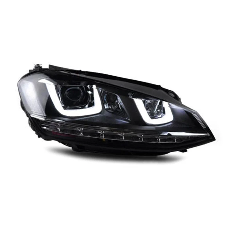 Angel Eye u-образная трубка для VW Golf 7 2013 фары Golf7 MK7 Светодиодный прожектор с биксеноновыми линзами