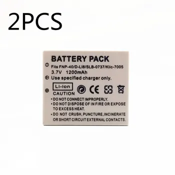 

WHCYonline 2Pieces 1200mAh SLB-0837 SLB 0837 SLB-0737 FNP-40 Digital Camera Battery For Samsung Digimax i5 i6 i50 L60 NV3 NV7