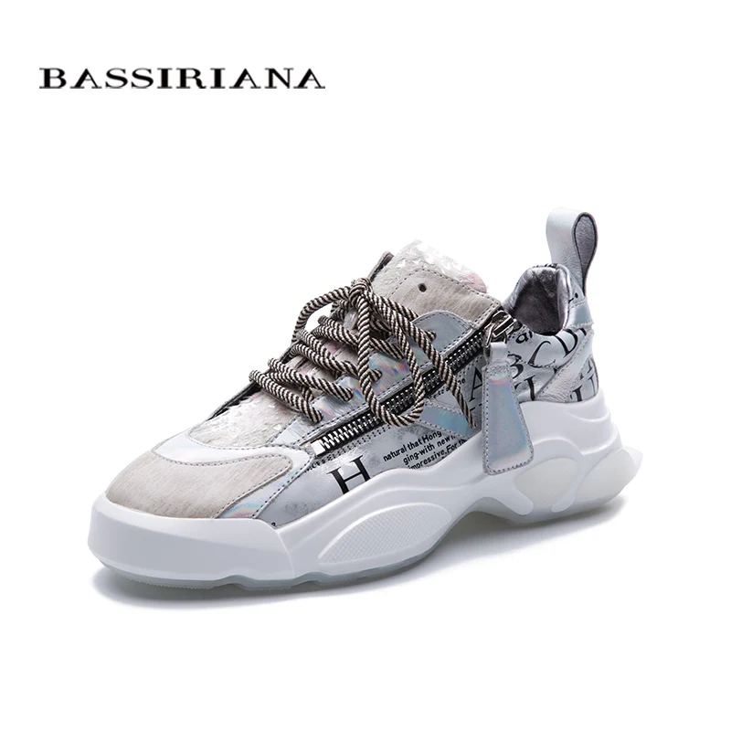 BASSIRIANA2019 новые женские туфли кожаные повседневные европейские тенденции цвета