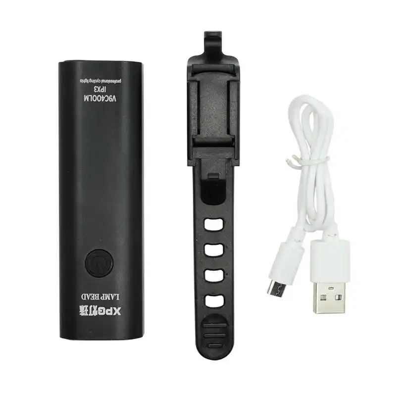 Outdoor Cycling Bicycle Front Light 400 Lumen Led 85 Degree Headlight USB Rechargeable Flashlight Waterproof Torch Headlamp