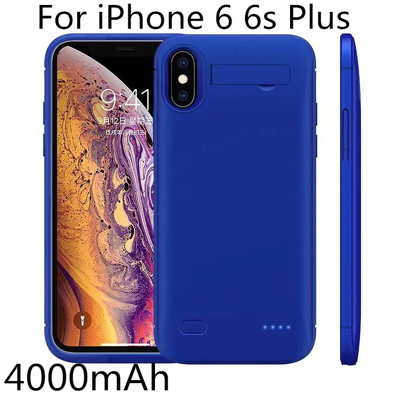 Чехол для аккумулятора для iPhone 11 Pro Max 6 6S Plus 7 8 Plus X XS Max XR, тонкий чехол 4000 мАч, чехол для зарядного устройства, внешний аккумулятор - Цвет: 9