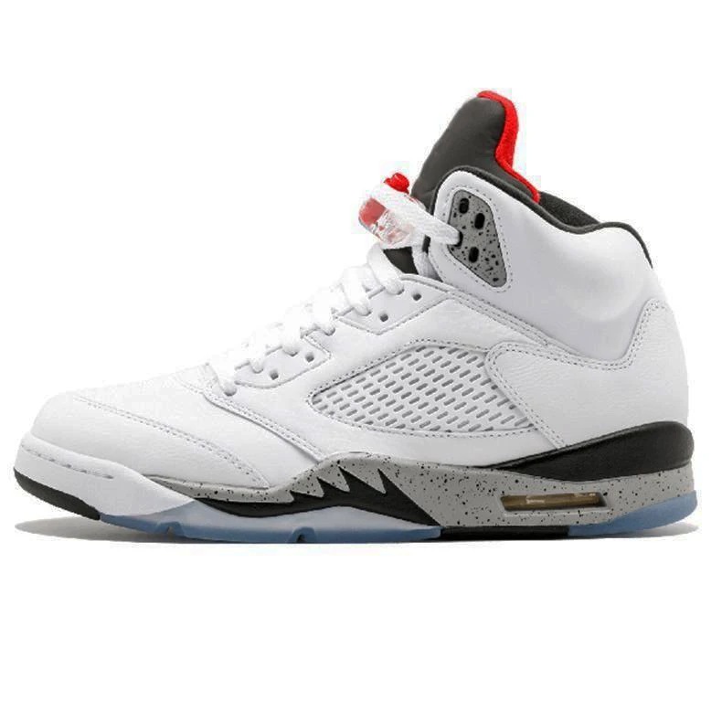 Fire Red Jordan/5 5S баскетбольные кроссовки в стиле ретро, мужские, Zapatos hombre, камуфляжные, белые, Ce, мужские, t Oreo, огненные, красные, уличные, спортивные кроссовки 40-46 - Цвет: Fire Red