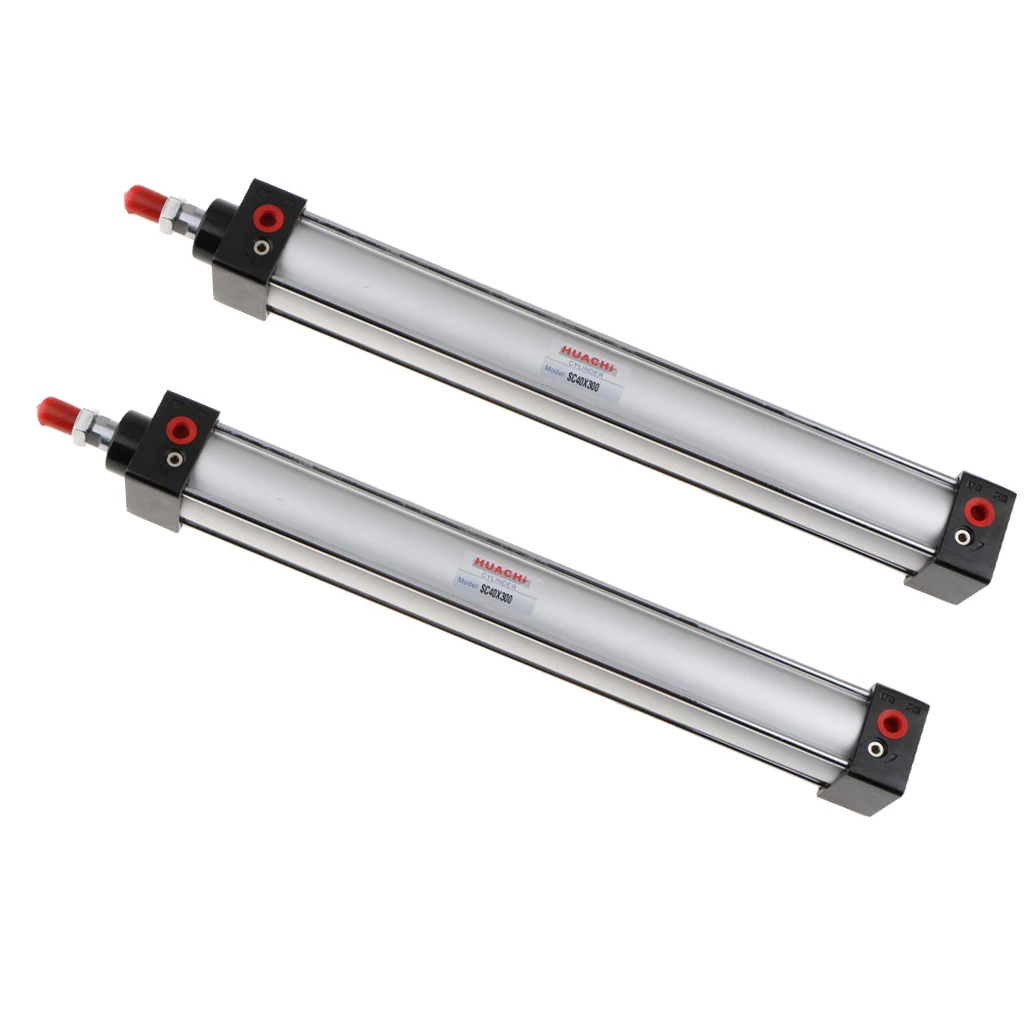 2Pcs SC40 Stroke Model 175/200/250/300 mm Pneumatic Air Pressure Cylinder 1 Piece Aluminum Alloy Bore Dia 40mm