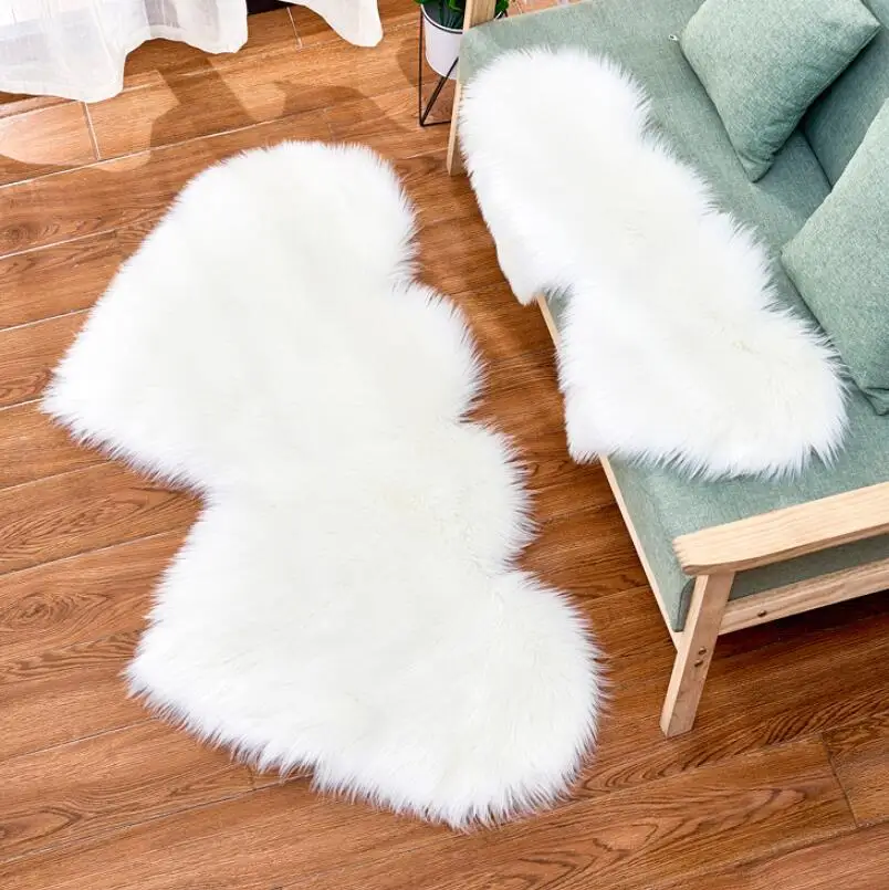 Мягкий ковер с имитацией шерсти, простой европейский коврик, коврик для дивана, подушка, плюшевый коврик для спальни, домашний текстиль, коврик с сердечком