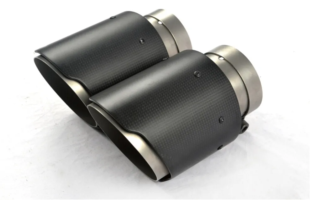 1 Piece Inlet(63mm) Outlet(76mm) Ak Carbon Exhaust Tip/Muffler pipe For BMW BENZ AUDI VW Car Accessories