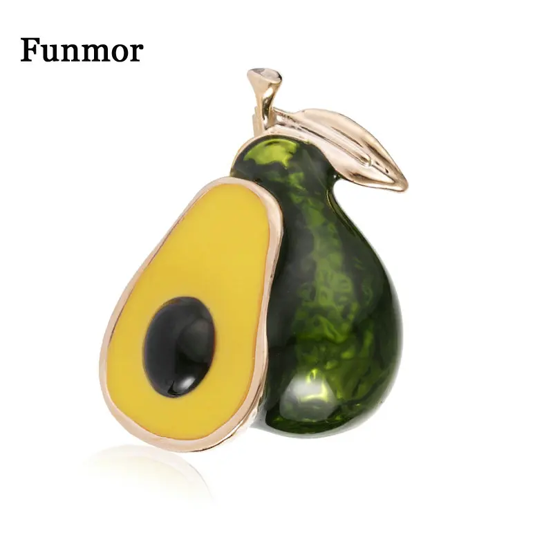 Женская/женская брошь в форме авокадо Funmor эмалированная из металлического