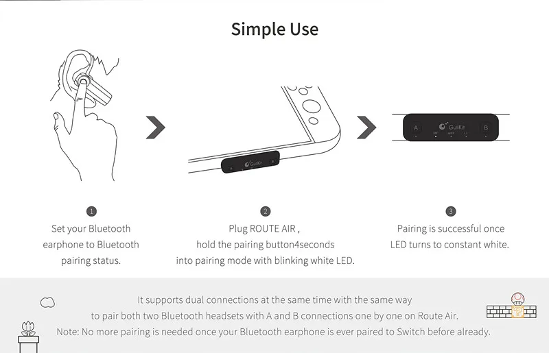 GuliKit NS07 тип-c беспроводной Bluetooth аудио USB передатчик адаптер приемопередатчик для nintendo Switch(Lite)/PS4/PC