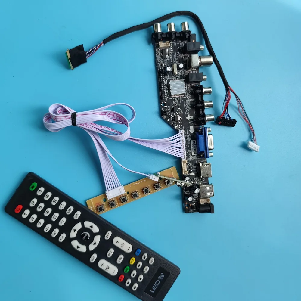 Комплект для LTN133AT17 1366x768 совместимому с HDMI драйвер DVB-T DVB-T2 светодиодный USB VGA AV ТВ