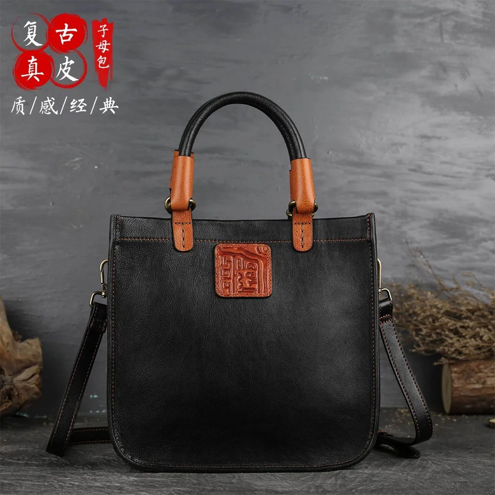 

Retro Chinese Style Leather Single shoulder diagonal cross bag original single high-end luxury women's bag Fine leather bag