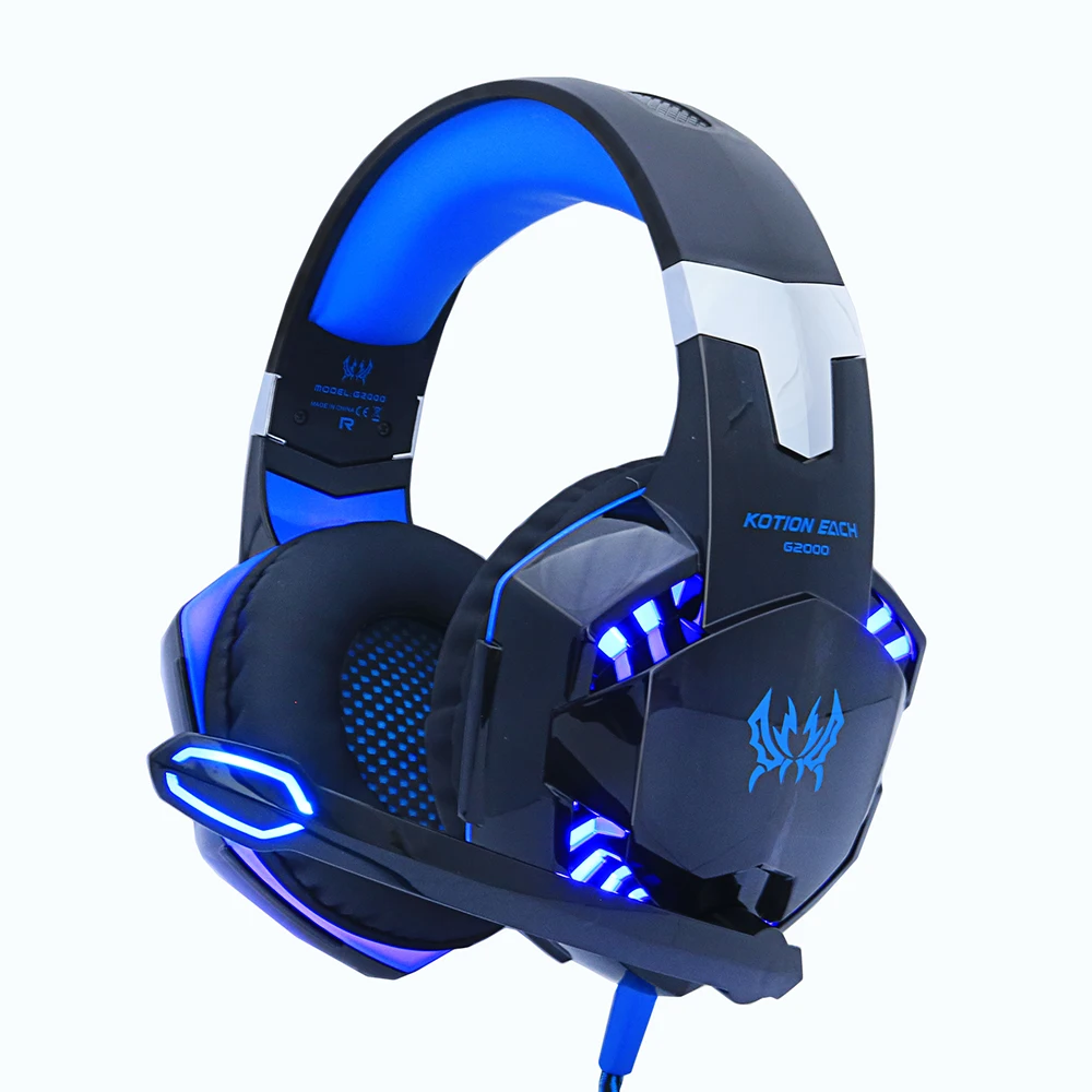KOTION EACH G2000 игровая гарнитура игровые наушники глубокий бас стерео наушники со светодиодный светильник микрофон для ПК ноутбука PS4 Xbox