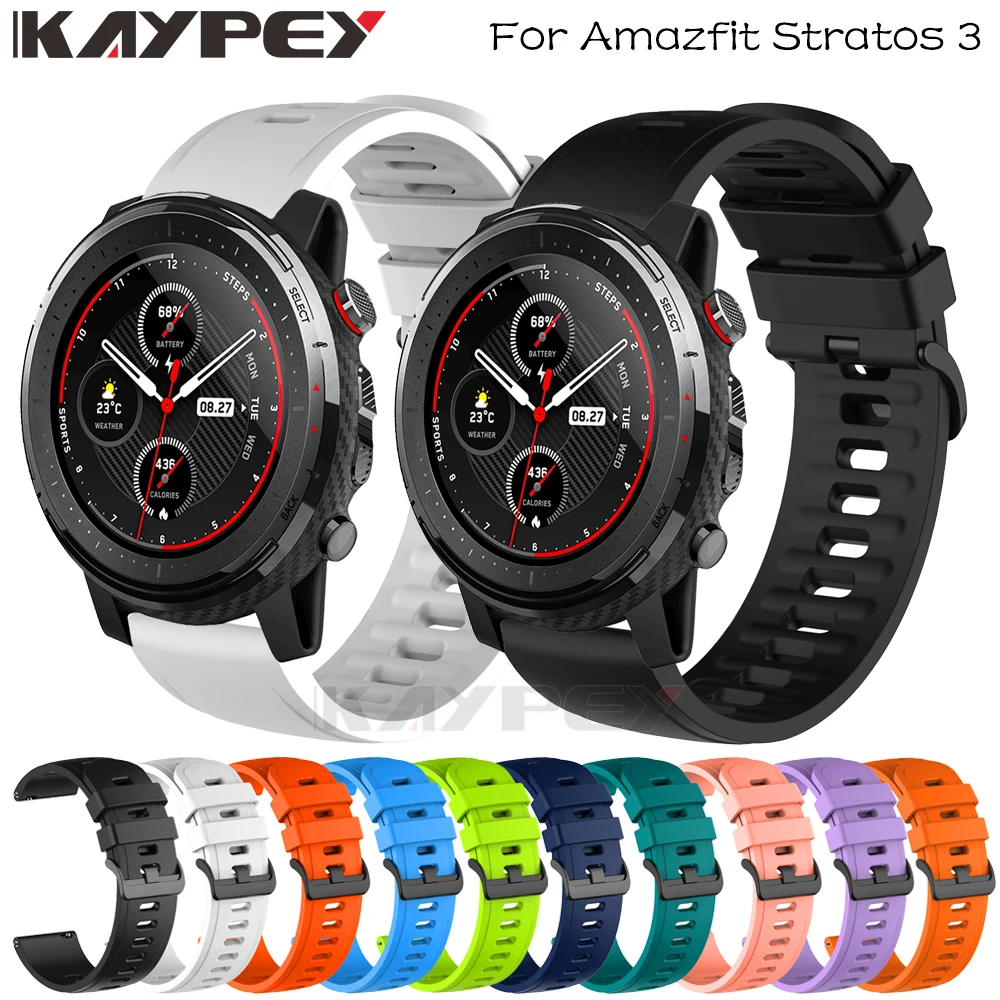 22mm Quick Easy Fit Soft Silicone Wristband Band Strap For Huami Amazfit Stratos 