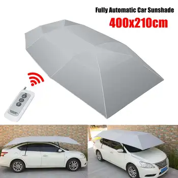 

400x210cm Automatic Car Cover Tent Portable Folding Umbrella Roof Sunshade Sun UV Protection Remote Control Car Covers Tent