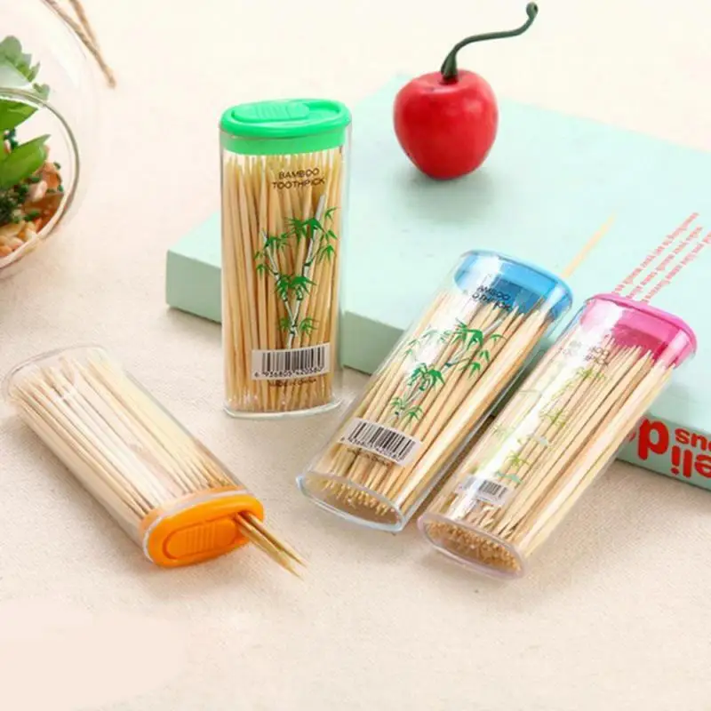 100PC/Box Disposable Wood tooth Natural Bamboo Toothpick Home Restaurant Hotel Product Fruit Double Sharp Toothpick Tool toothpick set,toothpicks set,retractable toothpick,bamboo food picks