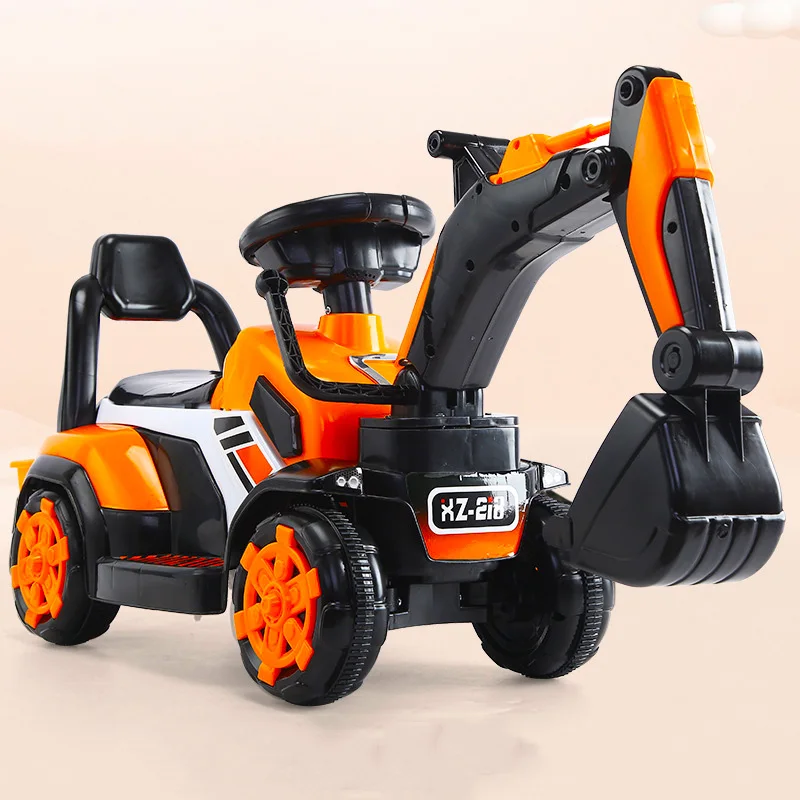 Детские четырехколесные экскаваторы тракторы Rideable Игрушки для мальчиков строительная техника для детей на открытом воздухе внедорожный автомобиль дорожные Инструменты подарки - Цвет: Orange