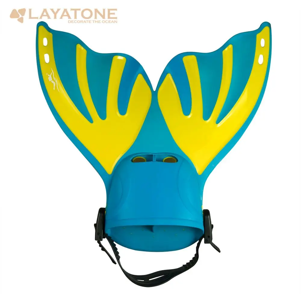 LayaTone плавники для подводного плавания для взрослых, Короткие плавники для плавания, ласты для плавания, ласты для дайвинга с каблуком, водные виды спорта - Цвет: Blue