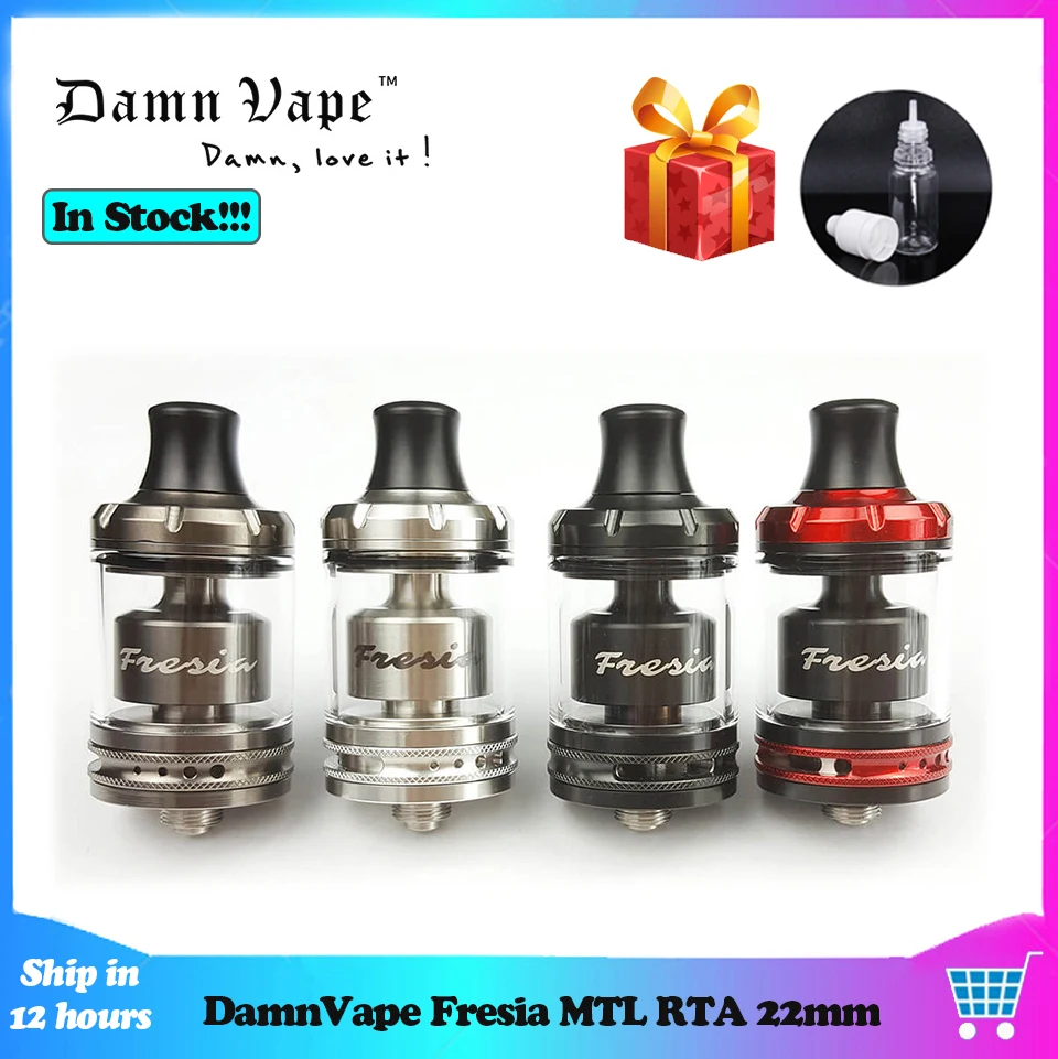 

E Cigarette Tank Original DamnVape Fresia MTL RTA 22mm tank Atomizer Tube In Tube AFC system restrictive lung Vape Vaporizer RTA