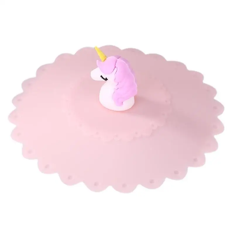 Pink Милая силиконовая пищевая плёнка с крышкой чашки термостойкие крышки чашки стеклянные кружки с крышкой кухонные аксессуары - Цвет: Pink