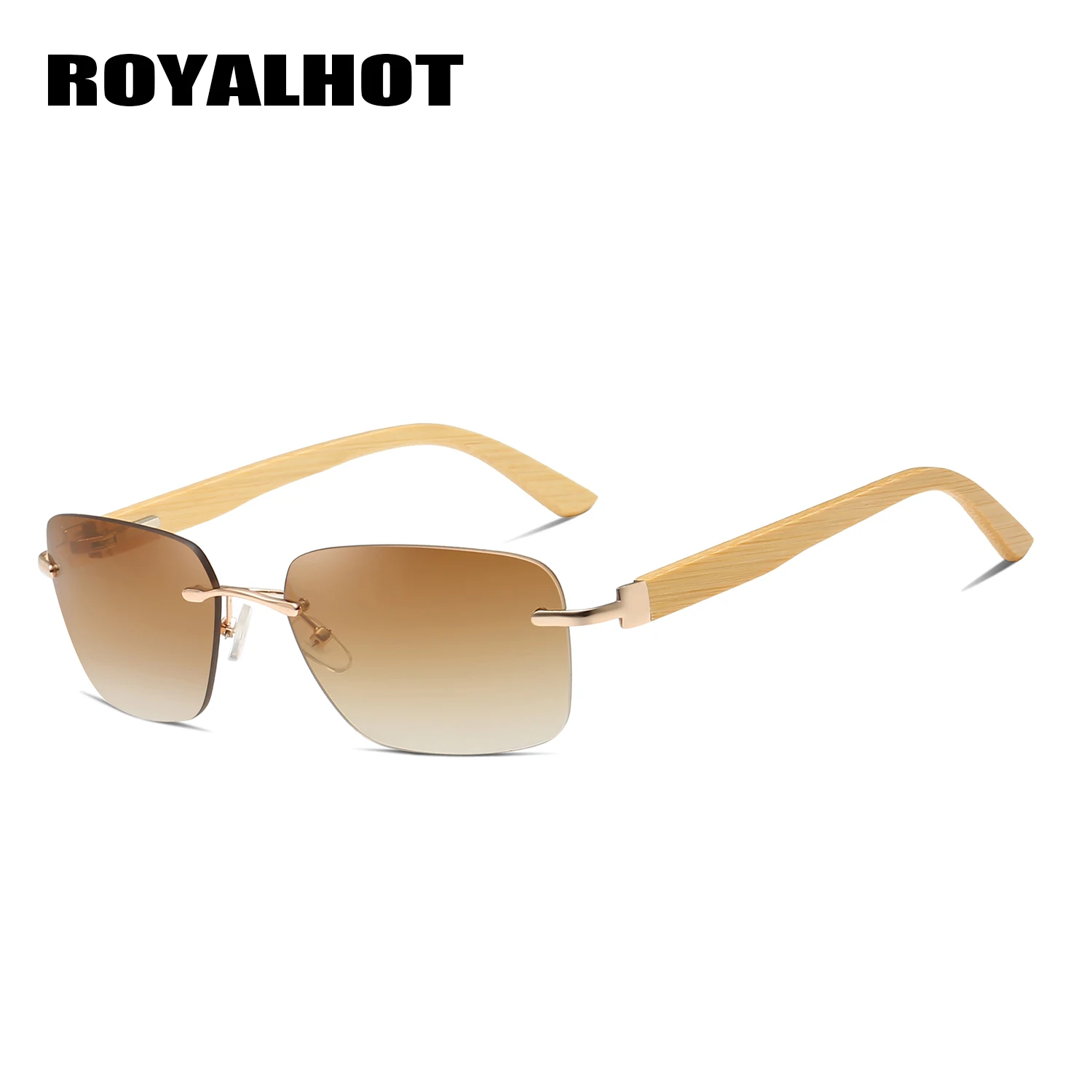 RoyalHot, мужские, женские, бамбуковые, деревянные, прямоугольная, квадратная оправа, солнцезащитные очки, для вождения, солнцезащитные очки, оттенки, Oculos masculino, мужские, 900127 - Цвет линз: Brown