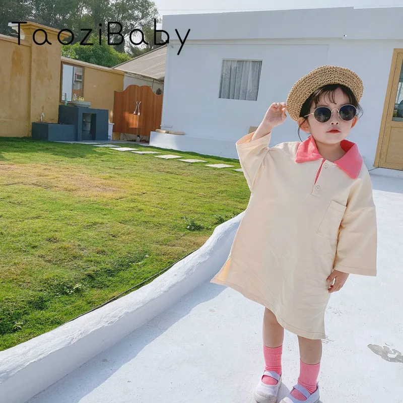 Весеннее платье принцессы для девочек 2020 Новое корейское детское хлопковое