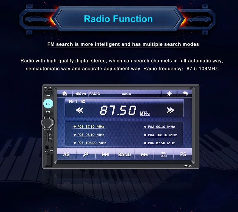 2 Din Автомобильный Радио 7 дюймов Сенсорный экран Bluetooth Авто Радио устройств на базе Android и ios Зеркало Ссылка заднего вида Камера автомобильный мультимедийный плеер