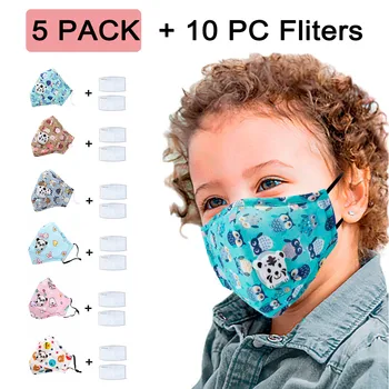 

5 PCS Kids Anti Pollution PM2.5 Pure Cotton Mouth Maske Breath Valves Filter Papers Kids Anti-Dust Maske Filter Respirator Cover