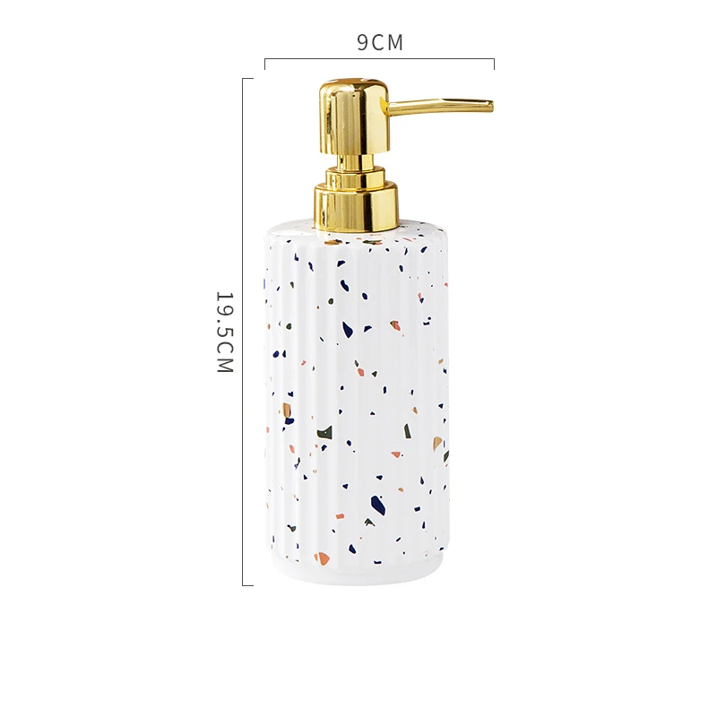 Sticla creativă de loțiune din ceramică Recipient dezinfectant pentru săpun de mână în dungi de uz casnic Flacon de șampon Dozator portabil de săpun în aer liber