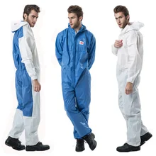 Защитная одежда, химический одноразовый защитный комбинезон с капюшоном, пыленепроницаемый Костюм