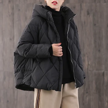 

High Quality Winter New Short Paragraph Down Jacket Female Jacket Loose Parka Leisure White Duck Down Keep Warm Women Clothing