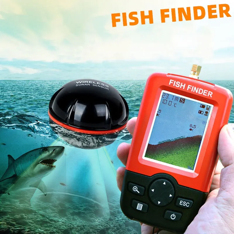 Sonar Sensor for River Lake Sea Bed, Russian Menu Language, Live Update Contour, Fish Finder, Fish Finder ffw718, 131ft, 40m