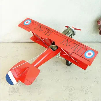 

Vintage Handmade Metal Plane Model Iron Aircraft Glider Biplane Pendant Airplane Model Toy Creative Desktop Home Decor Kid Gift