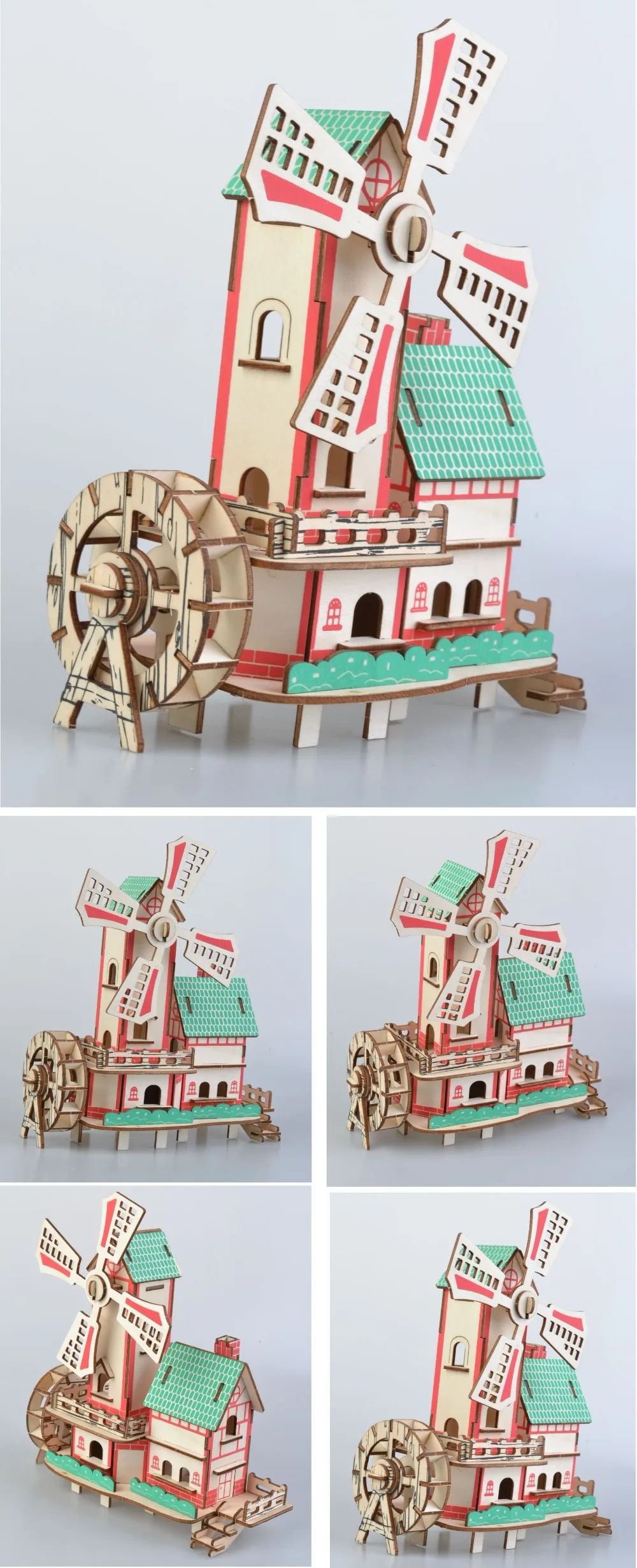 Lucky Windmill DIY 3D деревянные головоломки деревянные ремесла набор для сборки резка деревянные игрушки для Рождественский подарок 3138