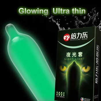 Condones brillantes para hombres, 7 Uds. De funda para pene lubricada ultradelgada con luz nocturna, Látex Natural, productos de sexo íntimo para adultos