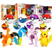 

Genuine Pokemon Children's Set Model Toy Pocket Monster Pikachu Greninja Charmander Solgaleo Eevee Action Figure Anime Toy Gifts