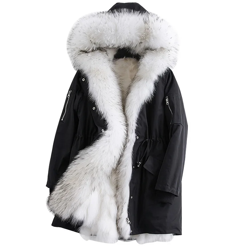 

2020 New Fault Code Raccoon Neidan Send Overcome Hair Lead Even Hat Parker Leather And Fur Loose Coat