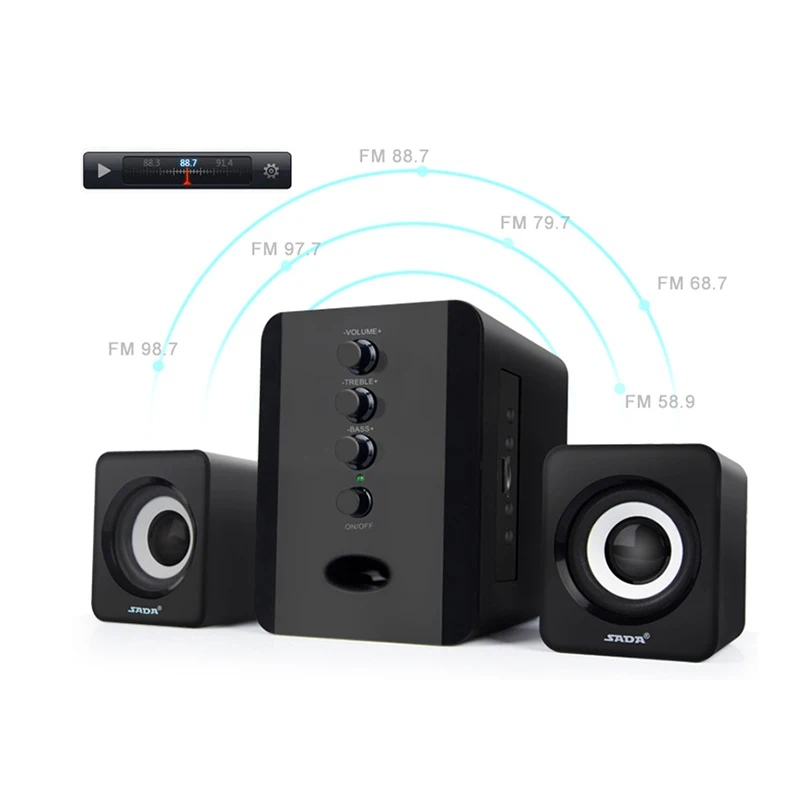 Горячая черный белый 1 комплект беспроводной бас стерео сабвуфер Bluetooth громкоговоритель для телефона ноутбука FM радио аудио музыкальный плеер
