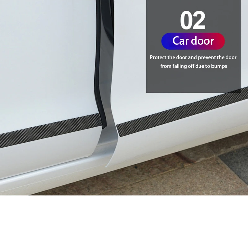 Автомобильная наклейка 5D из углеродного волокна, формовочный порог, резиновый протектор, автомобильные полоски на двери, прочные для автомобиля, аксессуары для автомобиля, окна, двери, уплотнение