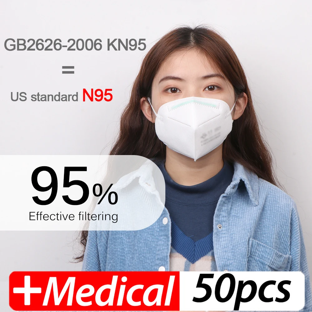 

10/50Pcs KN95 Mask defence Corona Virus COVID-19 Anti-Virus Mouth Cover Protective Mouth Muffle Anti-Dust Elastic Mask in stock