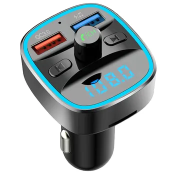 

Qc3.0 Car Kit Bluetooth Hands-free T25s Fm Transmitter Usb Fast Charger Mp3 Player Applicable To All Types Of Vehicles Auto#yl10