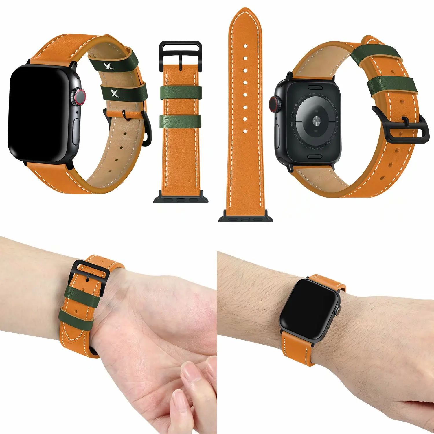 Роскошный ремешок из натуральной кожи для Apple IWatch 42 мм 38 мм 40 мм 44 мм ремешок для Apple Watch серии 5 4 3 2 1