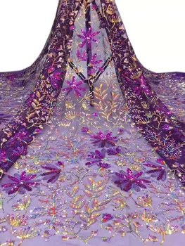 

Beautiful sequin embroidery French mesh African lace fabric sequin embroidery Nigerian lace is the evening dress skirt fabric