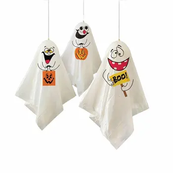 

Mini Three Ghosts Halloween Decoration Finger Dolls Funny Cake Card Pumpkin Monster Party Decoration