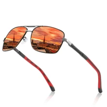 

Men's Sunglasses PolarizedLens Vintage Square Metal Frame Design Eyewear Coating Travel Mirror Driving Glasses Gafas DeSol Mujer