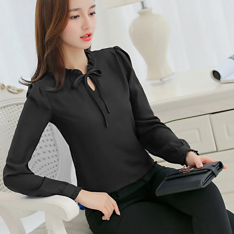 LOSSKY Autumn Women Shirt White Long Sleeve White Shirt Korean Women Clothes Streetwear Chiffon Blouse Elegant Women Blusa Tops